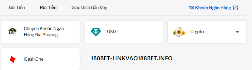 Phương thức rút tiền 188bet